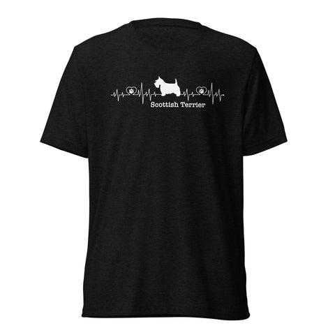 Scottish Terrier | Heartbeat | Unisex Tri-Blend T-Shirt