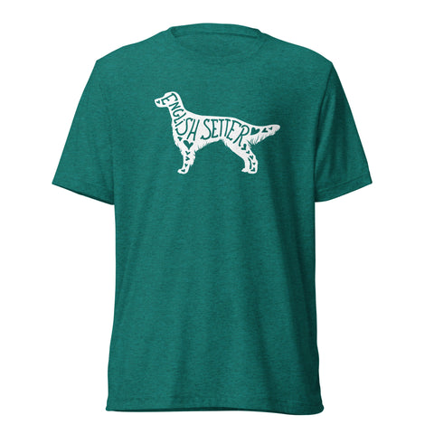 English Setter | Silhouette | Unisex Tri-Blend T-Shirt