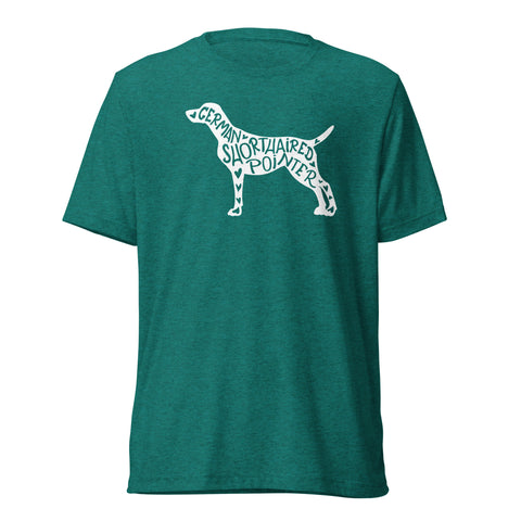 German Shorthaired Pointer | Silhouette | Unisex Tri-Blend T-Shirt