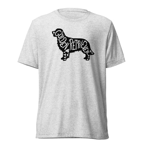 Golden Retriever [Field] | Silhouette | Unisex Tri-Blend T-Shirt