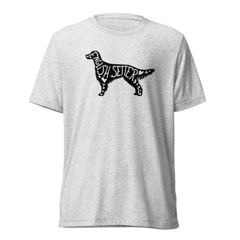 English Setter | Silhouette | Unisex Tri-Blend T-Shirt