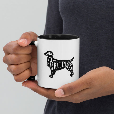 Brittany | Silhouette | 11 oz White Ceramic Mug with Color Inside