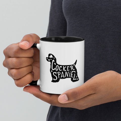 American Cocker Spaniel | Silhouette | 11 oz White Ceramic Mug with Color Inside