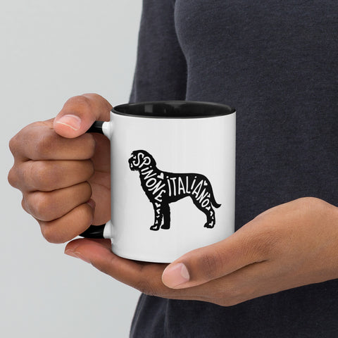 Spinone Italiano | Silhouette | 11 oz White Ceramic Mug with Color Inside