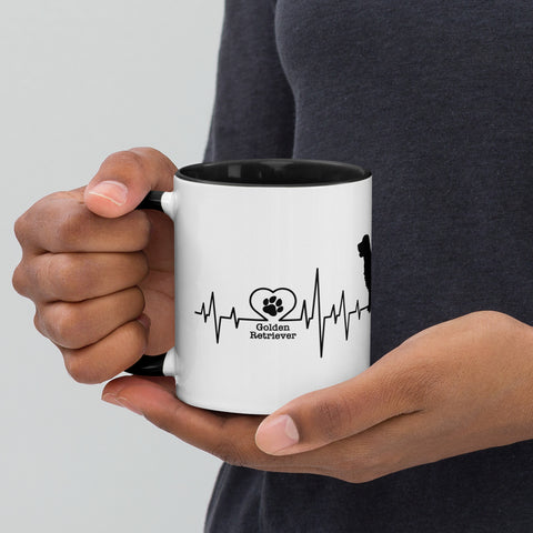 Golden Retriever [Field] | Heartbeat | 11 oz White Ceramic Mug with Color Inside