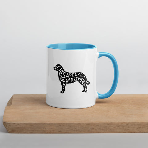 Chesapeake Bay Retriever | Silhouette | 11 oz White Ceramic Mug with Color Inside