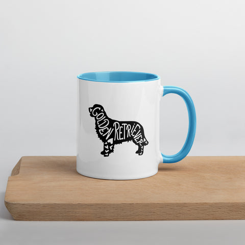 Golden Retriever [Field] | Silhouette | 11 oz White Ceramic Mug with Color Inside