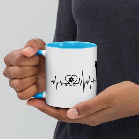 Shiba Inu | Heartbeat | 11 oz White Ceramic Mug with Color Inside