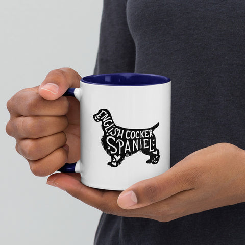 English Cocker Spaniel | Silhouette | 11 oz White Ceramic Mug with Color Inside