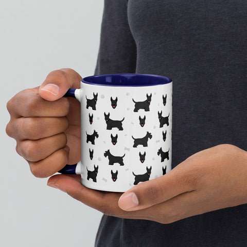 Scottish Terrier | Illustrated | 11 oz White Ceramic Mug with Color Inside