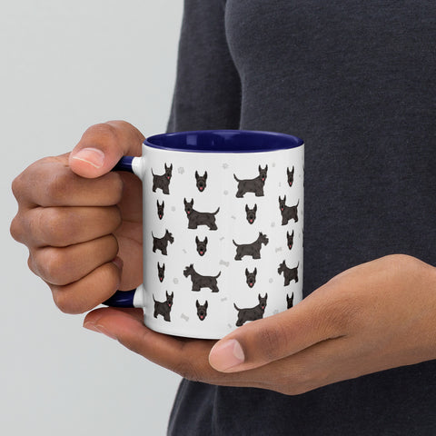 Scottish Terrier | Illustrated | 11 oz White Ceramic Mug with Color Inside