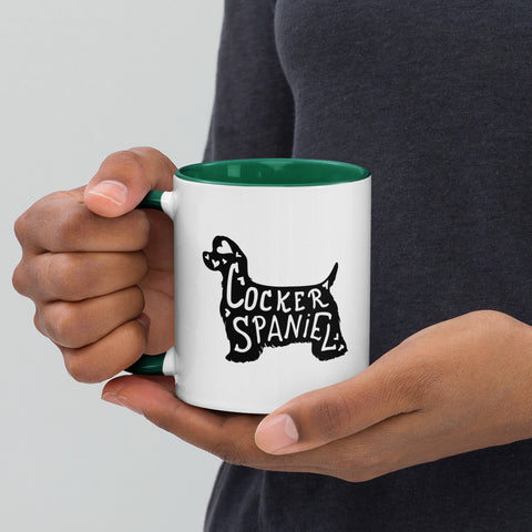 American Cocker Spaniel | Silhouette | 11 oz White Ceramic Mug with Color Inside