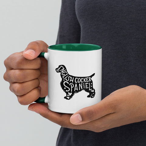 English Cocker Spaniel | Silhouette | 11 oz White Ceramic Mug with Color Inside