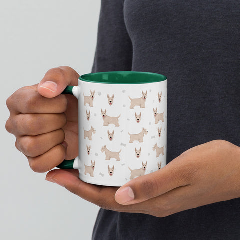 Scottish Terrier | Illustrated | 11 oz White Ceramic Mug with Color Inside