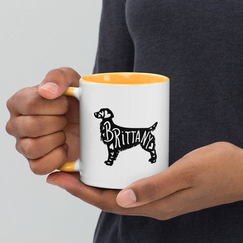 Brittany | Silhouette | 11 oz White Ceramic Mug with Color Inside