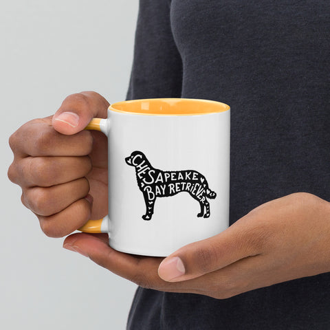 Chesapeake Bay Retriever | Silhouette | 11 oz White Ceramic Mug with Color Inside