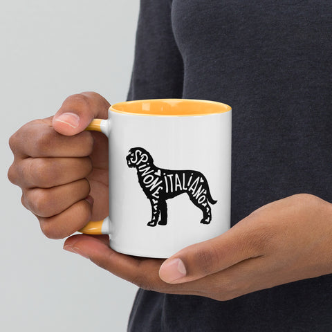 Spinone Italiano | Silhouette | 11 oz White Ceramic Mug with Color Inside