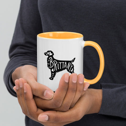 Brittany | Silhouette | 11 oz White Ceramic Mug with Color Inside