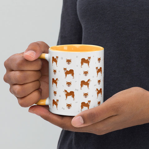 Shiba Inu | Illustrated | 11 oz White Ceramic Mug with Color Inside