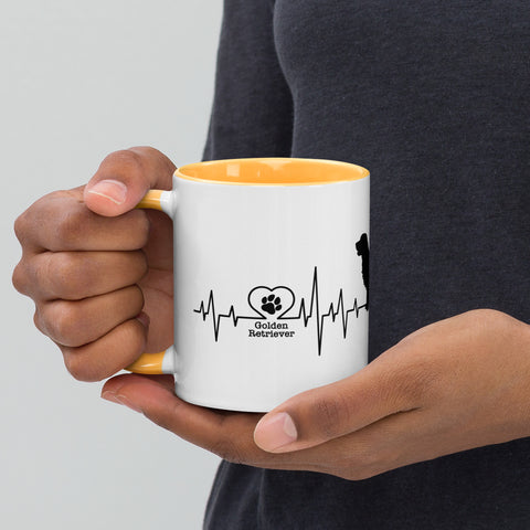 Golden Retriever [Field] | Heartbeat | 11 oz White Ceramic Mug with Color Inside