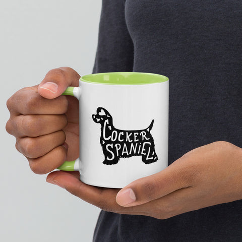 American Cocker Spaniel | Silhouette | 11 oz White Ceramic Mug with Color Inside