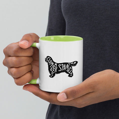 Clumber Spaniel | Silhouette | 11 oz White Ceramic Mug with Color Inside