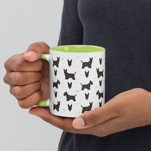 Scottish Terrier | Illustrated | 11 oz White Ceramic Mug with Color Inside