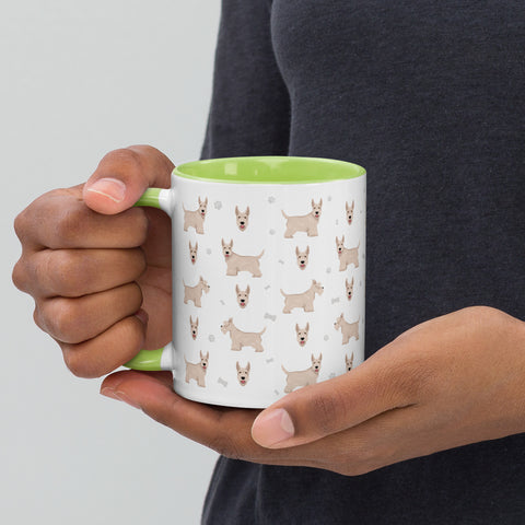 Scottish Terrier | Illustrated | 11 oz White Ceramic Mug with Color Inside