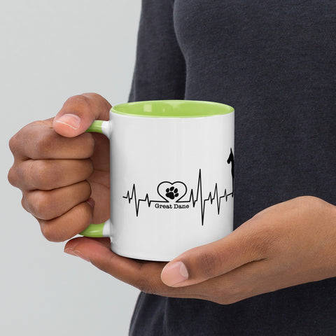 Great Dane | Heartbeat | 11 oz White Ceramic Mug with Color Inside