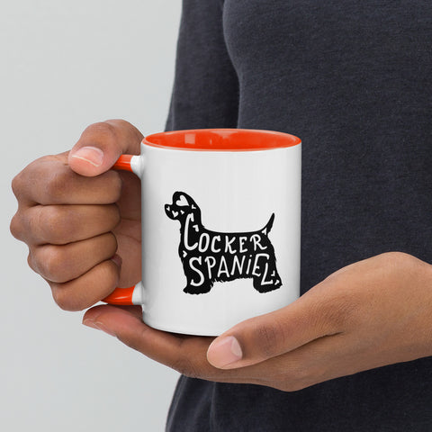 American Cocker Spaniel | Silhouette | 11 oz White Ceramic Mug with Color Inside