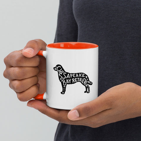 Chesapeake Bay Retriever | Silhouette | 11 oz White Ceramic Mug with Color Inside