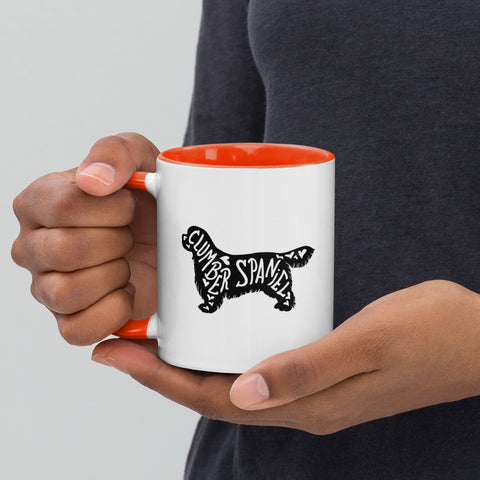 Clumber Spaniel | Silhouette | 11 oz White Ceramic Mug with Color Inside