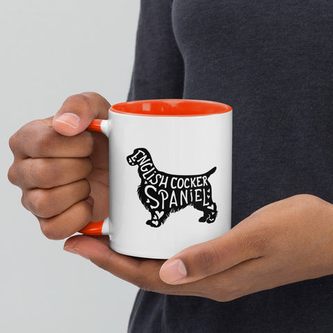 English Cocker Spaniel | Silhouette | 11 oz White Ceramic Mug with Color Inside