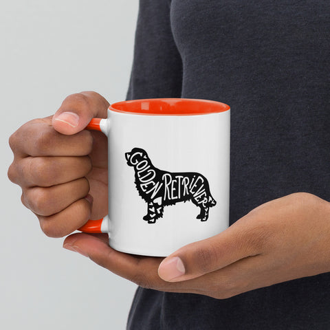 Golden Retriever [Field] | Silhouette | 11 oz White Ceramic Mug with Color Inside