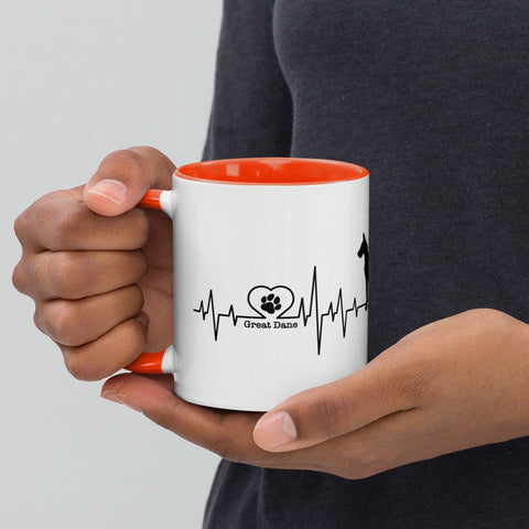 Great Dane | Heartbeat | 11 oz White Ceramic Mug with Color Inside