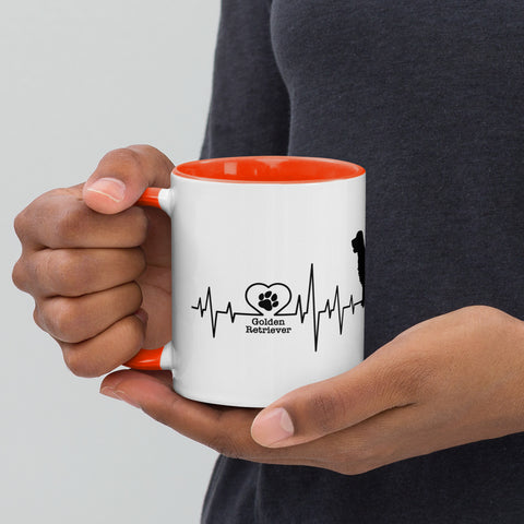 Golden Retriever [Field] | Heartbeat | 11 oz White Ceramic Mug with Color Inside