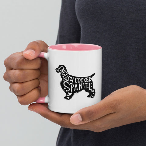 English Cocker Spaniel | Silhouette | 11 oz White Ceramic Mug with Color Inside