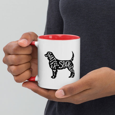 American Water Spaniel | Silhouette | 11 oz White Ceramic Mug with Color Inside