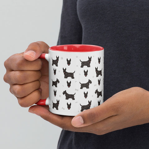 Scottish Terrier | Illustrated | 11 oz White Ceramic Mug with Color Inside