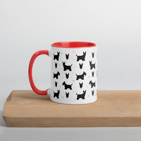 Scottish Terrier | Illustrated | 11 oz White Ceramic Mug with Color Inside