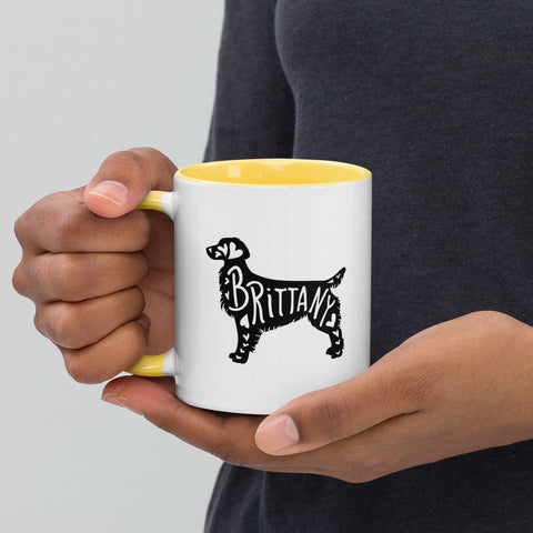 Brittany | Silhouette | 11 oz White Ceramic Mug with Color Inside