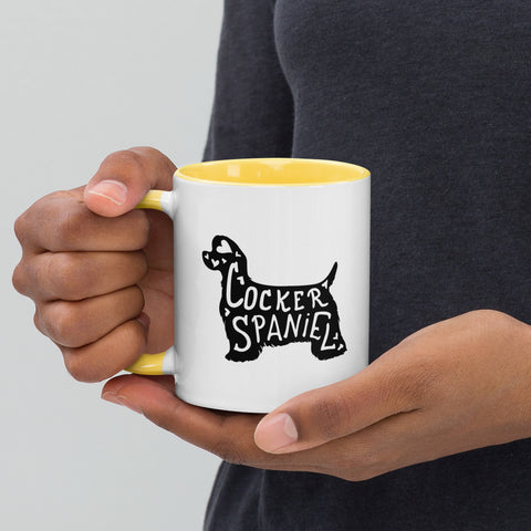 American Cocker Spaniel | Silhouette | 11 oz White Ceramic Mug with Color Inside