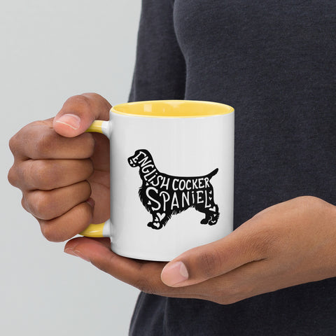 English Cocker Spaniel | Silhouette | 11 oz White Ceramic Mug with Color Inside