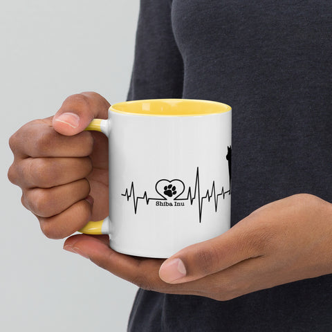 Shiba Inu | Heartbeat | 11 oz White Ceramic Mug with Color Inside