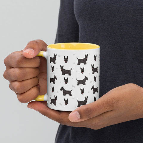 Scottish Terrier | Illustrated | 11 oz White Ceramic Mug with Color Inside