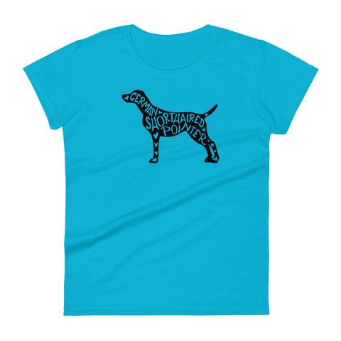 German Shorthaired Pointer | Silhouette | Women's Fashion Fit T-Shirt