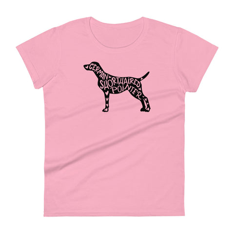 German Shorthaired Pointer | Silhouette | Women's Fashion Fit T-Shirt