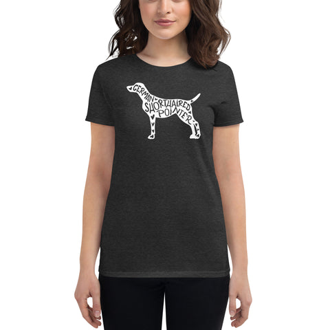 German Shorthaired Pointer | Silhouette | Women's Fashion Fit T-Shirt