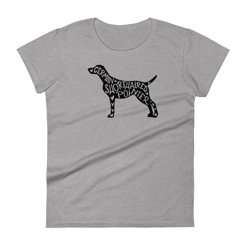 German Shorthaired Pointer | Silhouette | Women's Fashion Fit T-Shirt