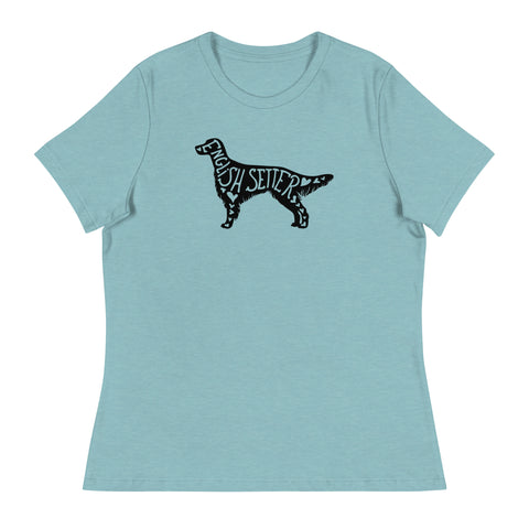 English Setter | Silhouette | Women's Relaxed T-Shirt